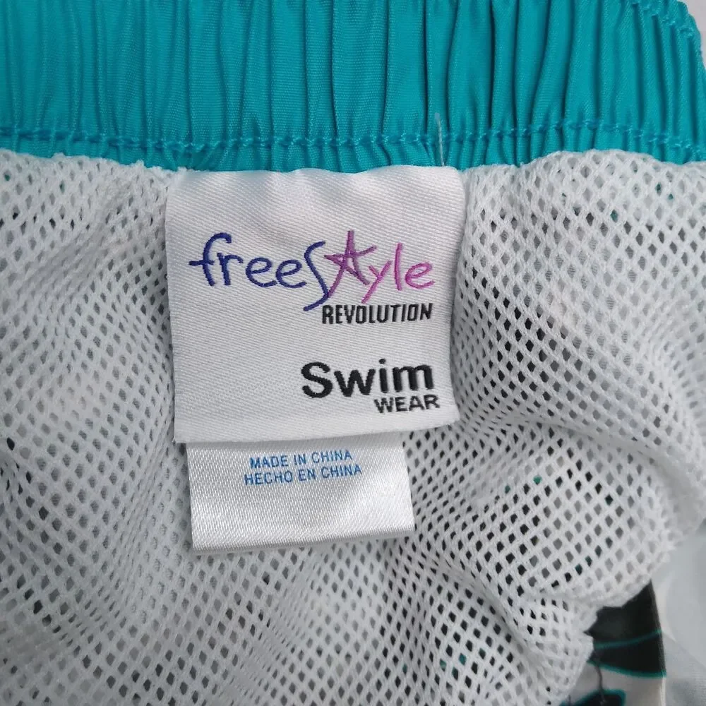 Baby Boy Size 6m Swim Set Freestyle Revolution Shark Jaws Trunks Shirt Hat Fin
